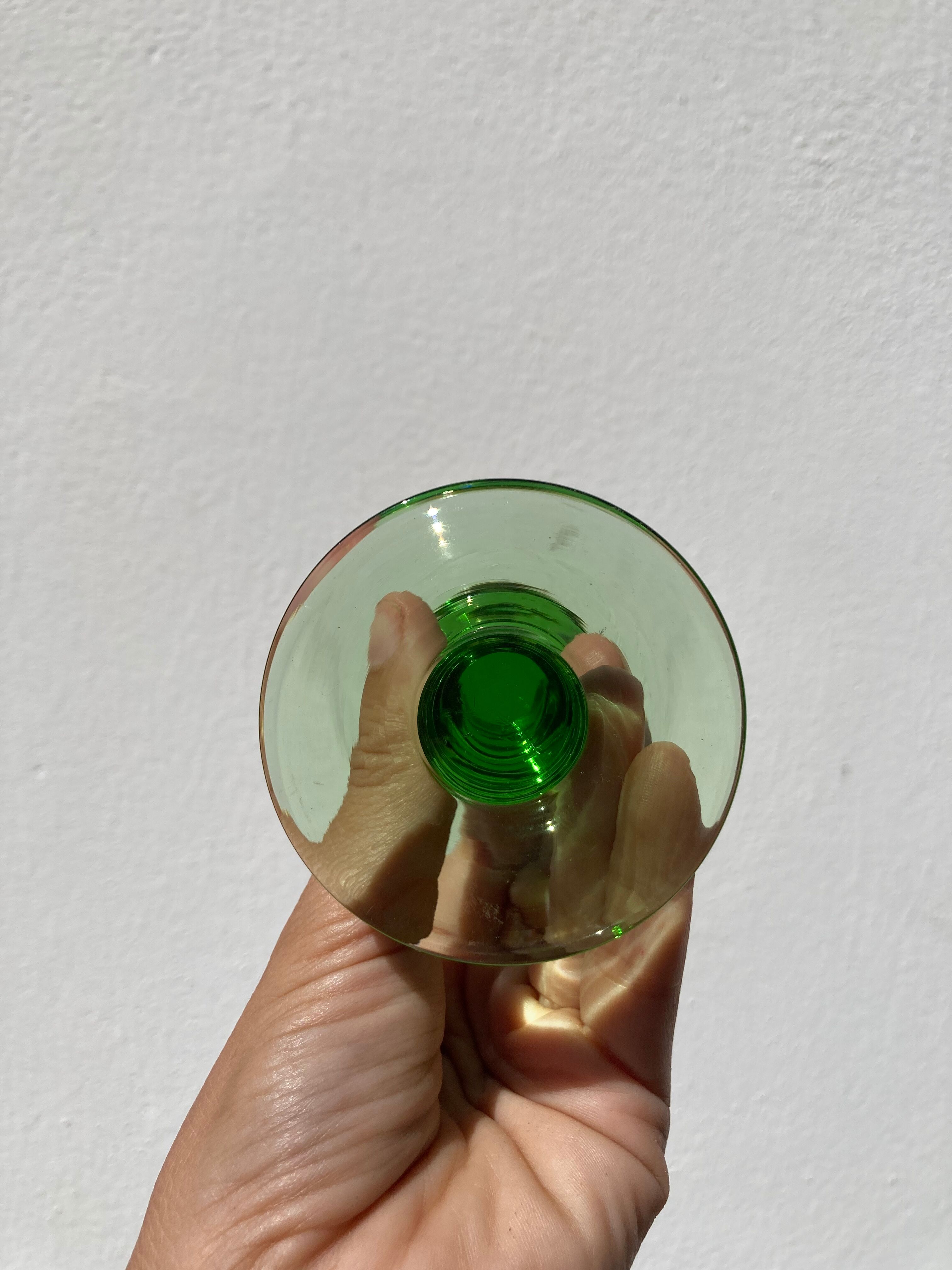 7 Alsatian crystal wine glasses