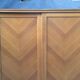 Vintage wardrobe with compass feet in oak and oak cp with 2 sliding doors.
