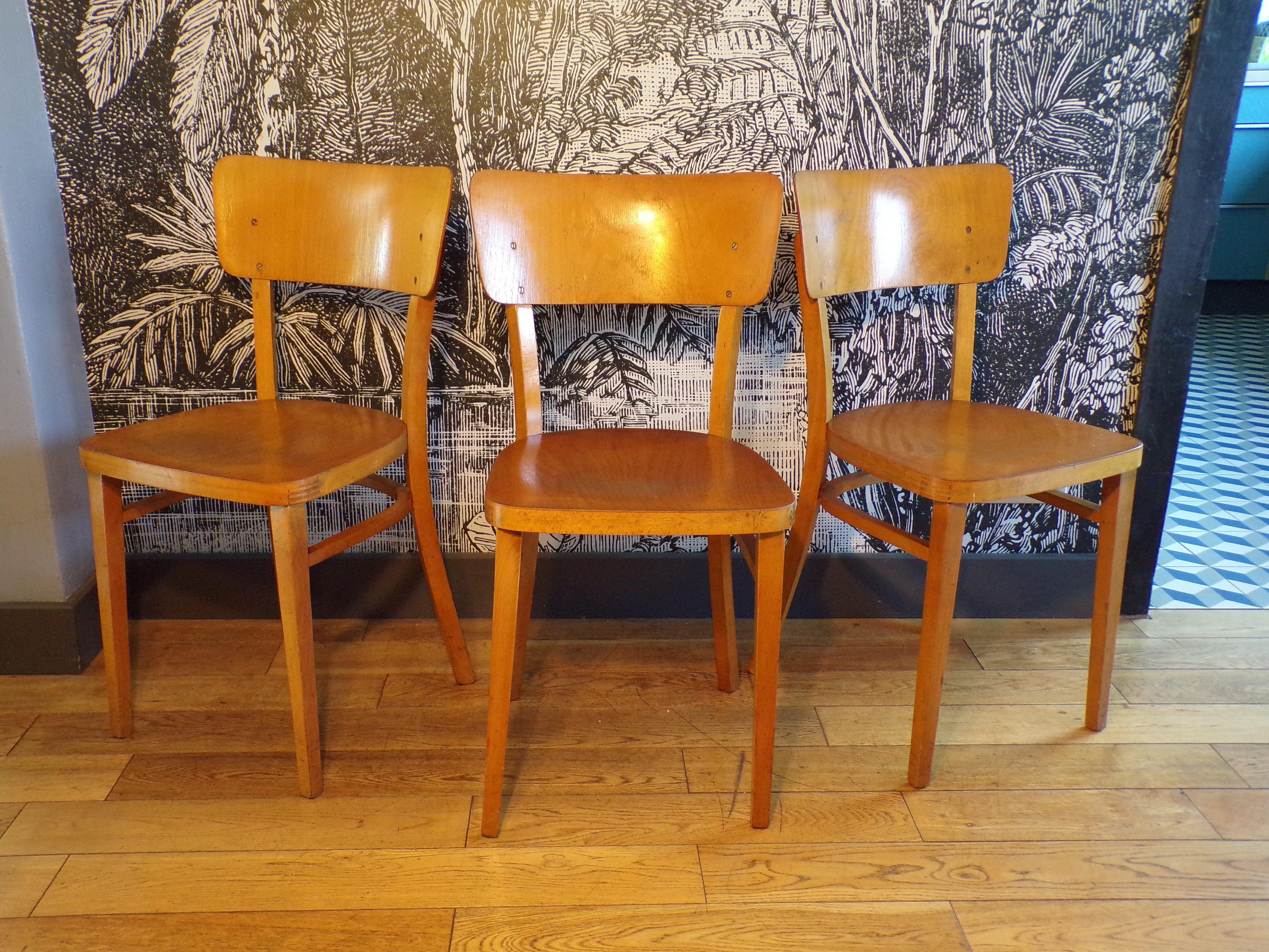 3 vintage Thonet bistro chairs