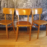 3 vintage Thonet bistro chairs