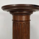 Antique walnut column stand