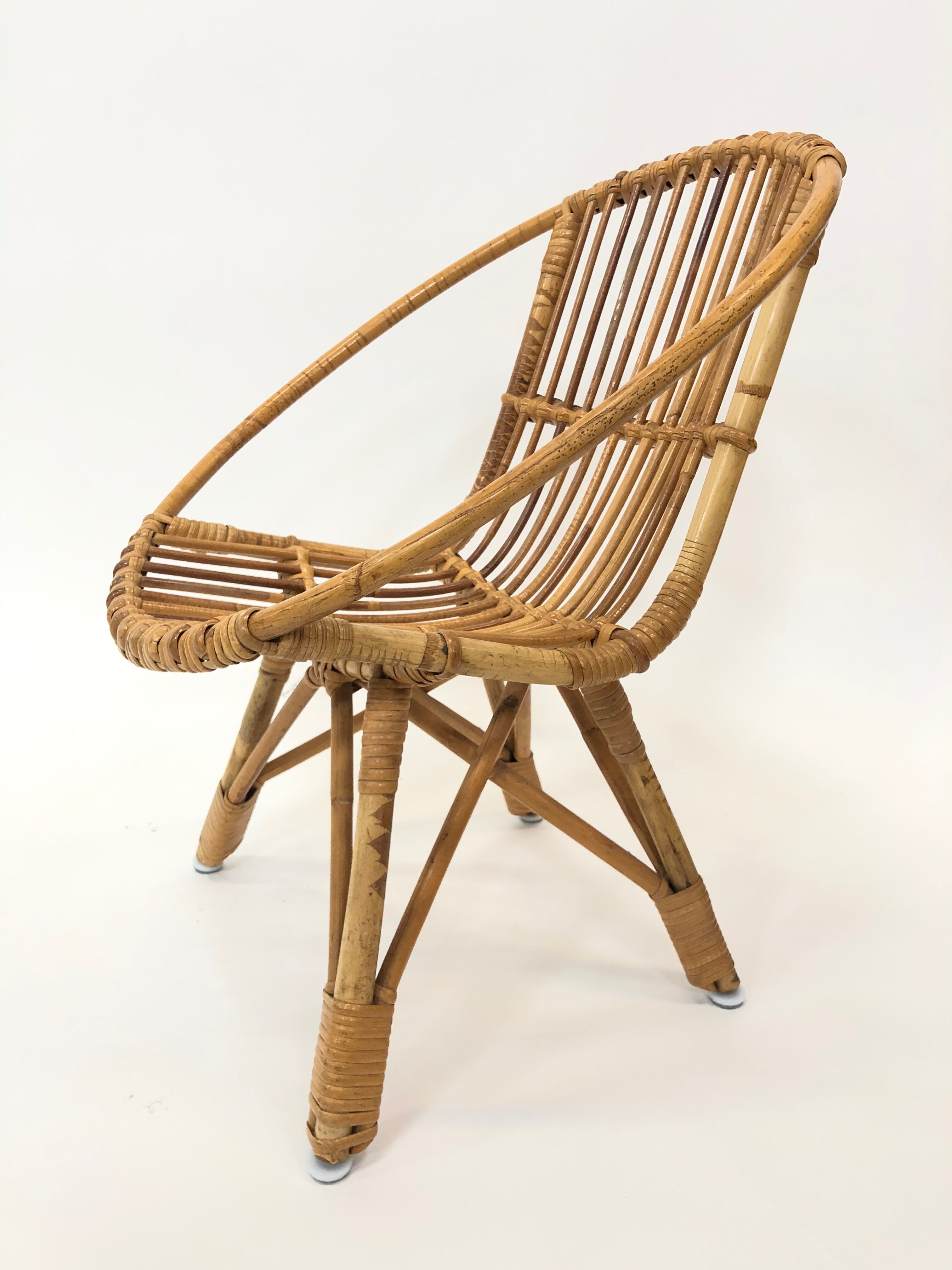 Rohe rattan vintage high chair by Rohe Noordwolde