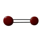 Porte manteau métal avec 2 patères rouges
