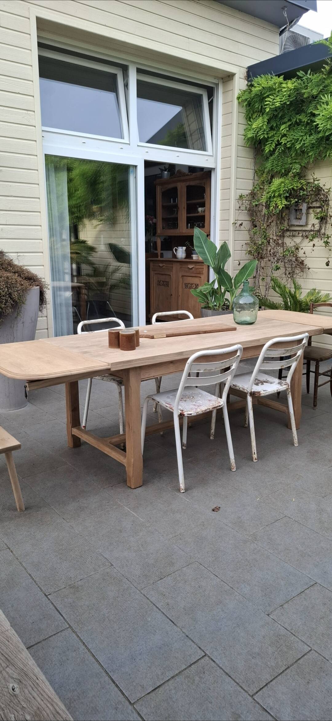 Renovated farmhouse table with extensions