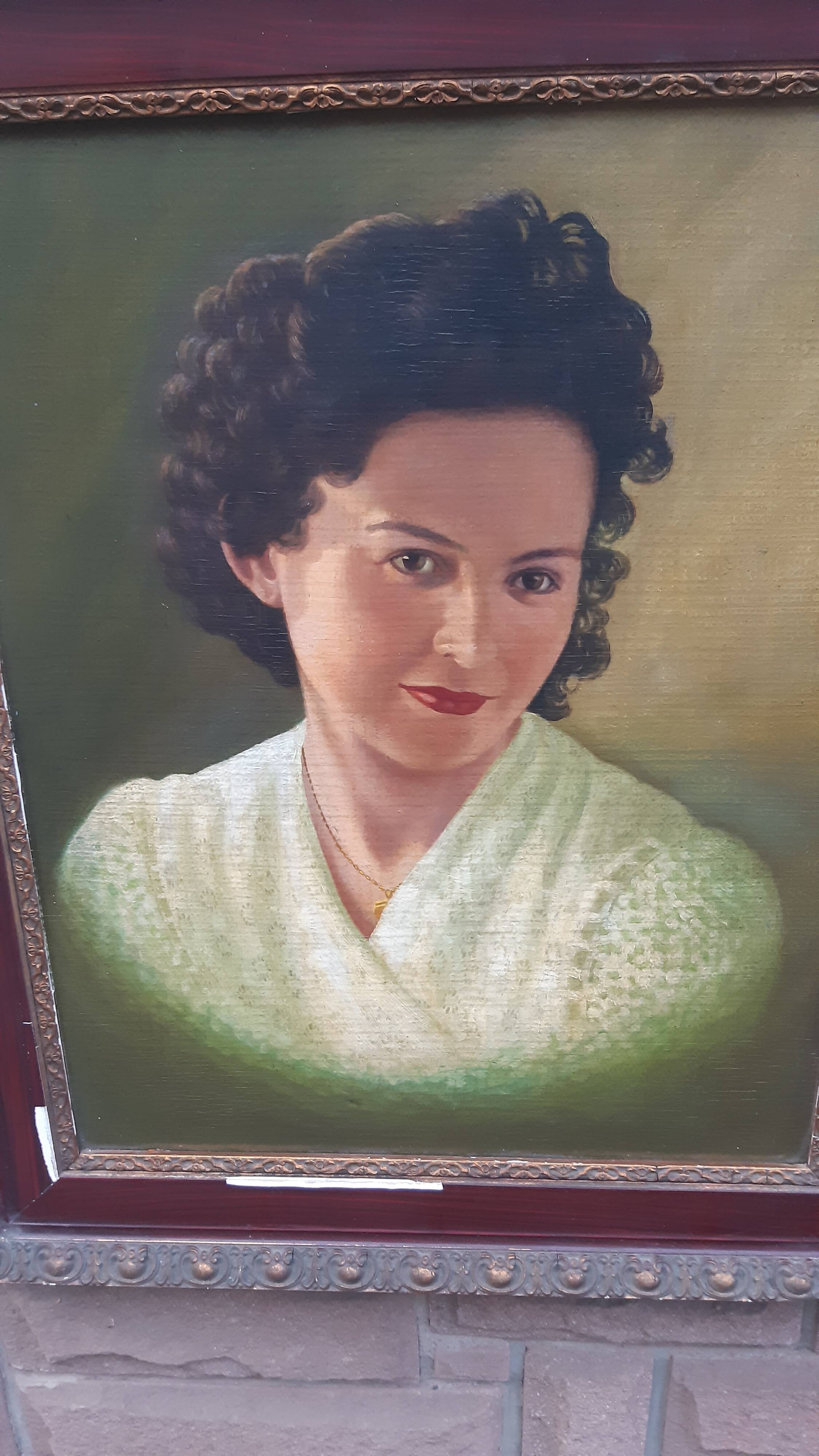 Portrait ancien huile sur panneau