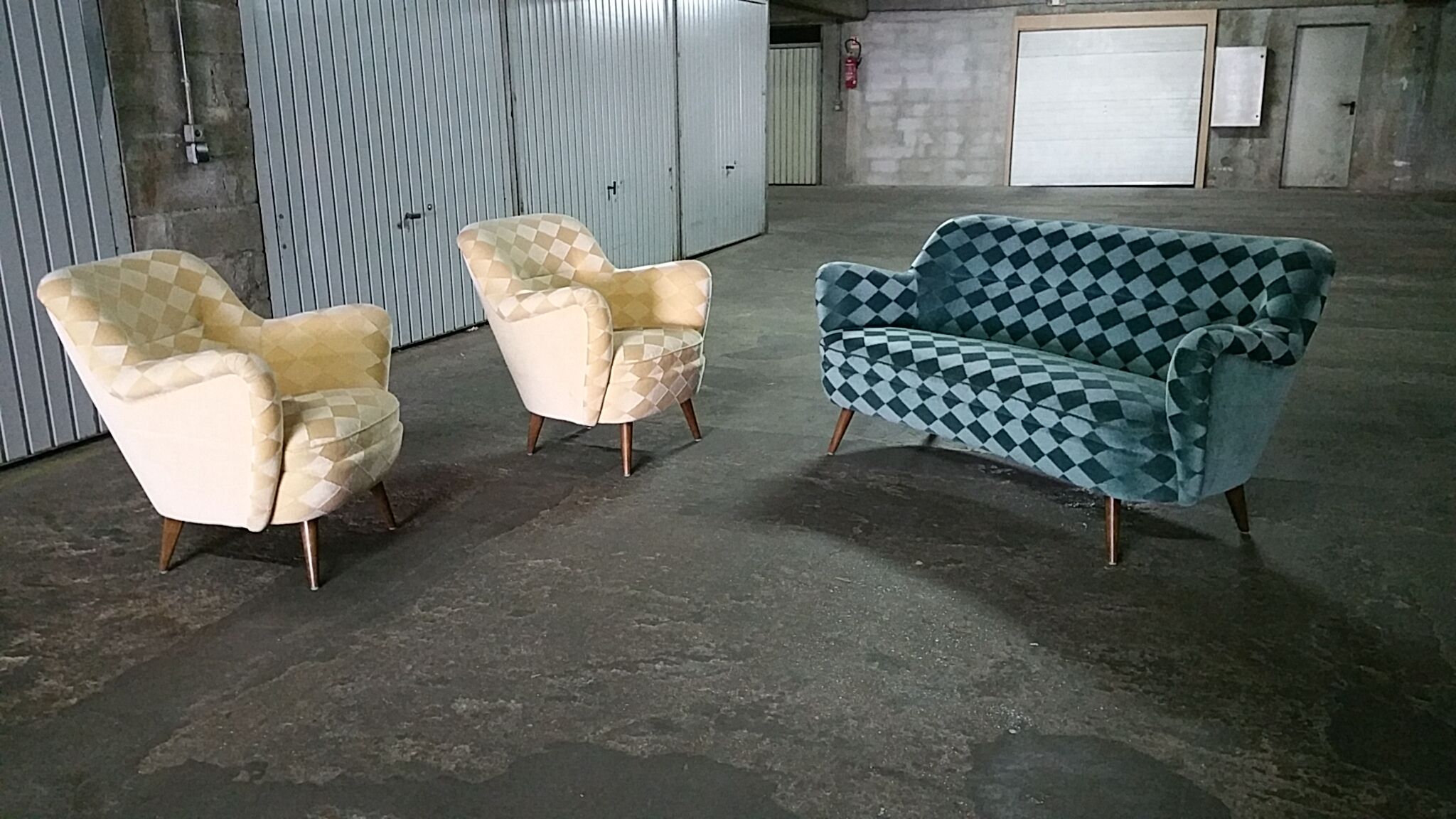 Sofa sofa 'Arc' club organic kidney years 50-60