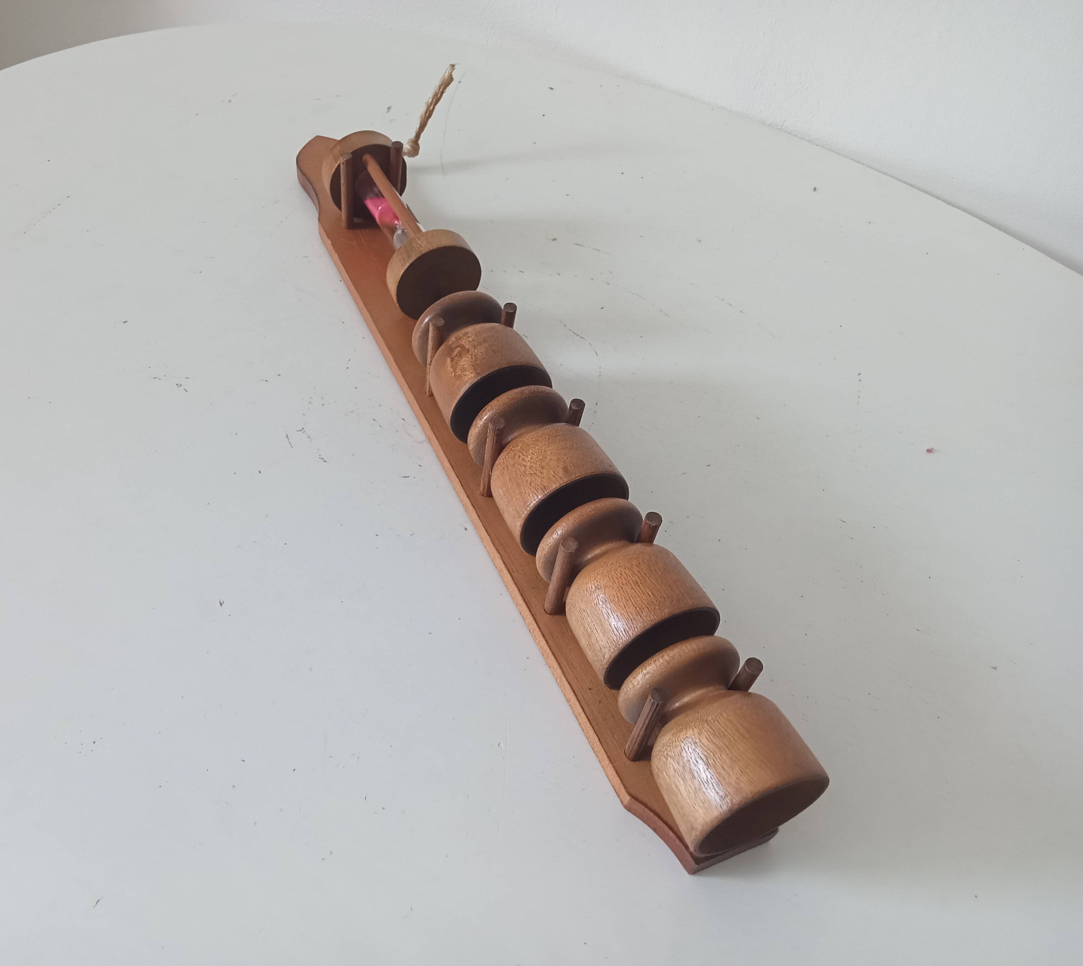 Vintage wooden egg cup from the 70s