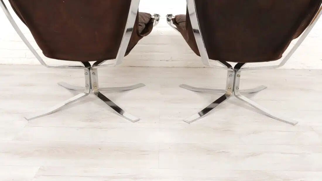 2 x vintage armchair | Falcon | Sigurd Ressell | Leather