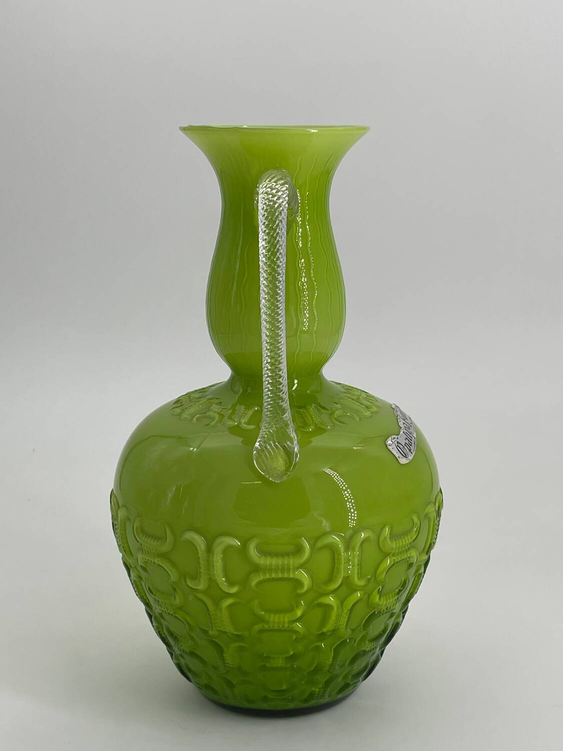 Vintage Opalina Fiorantina glass vase