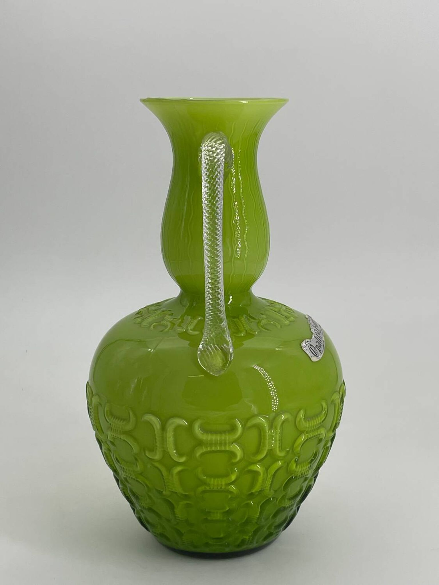 Vintage Opalina Fiorantina glass vase