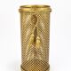 Hollywood Regency umbrella stand in gold metal with cord and tassels, Li Puma Firenze, 1950.