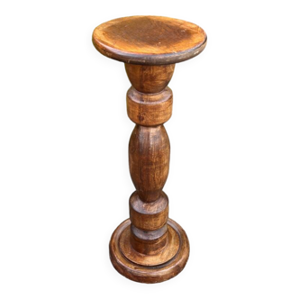 Vintage Wooden Plant Table, Tall Pedestal Side Table, Farmhouse Interior Style, Mid Century Furniture
