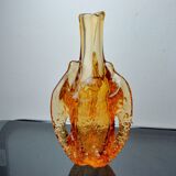 Orange Seguso vase, frosted Murano glass, Italy, 1970