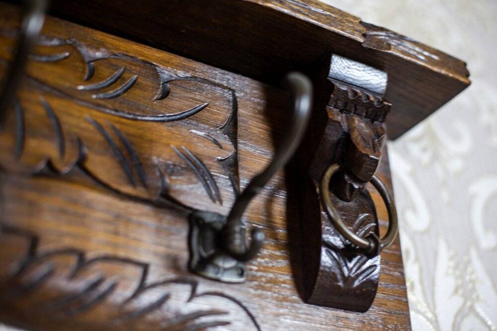 Antique Oak Coat Rack, 1890s