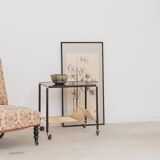Metal and gilded brass serving trolley