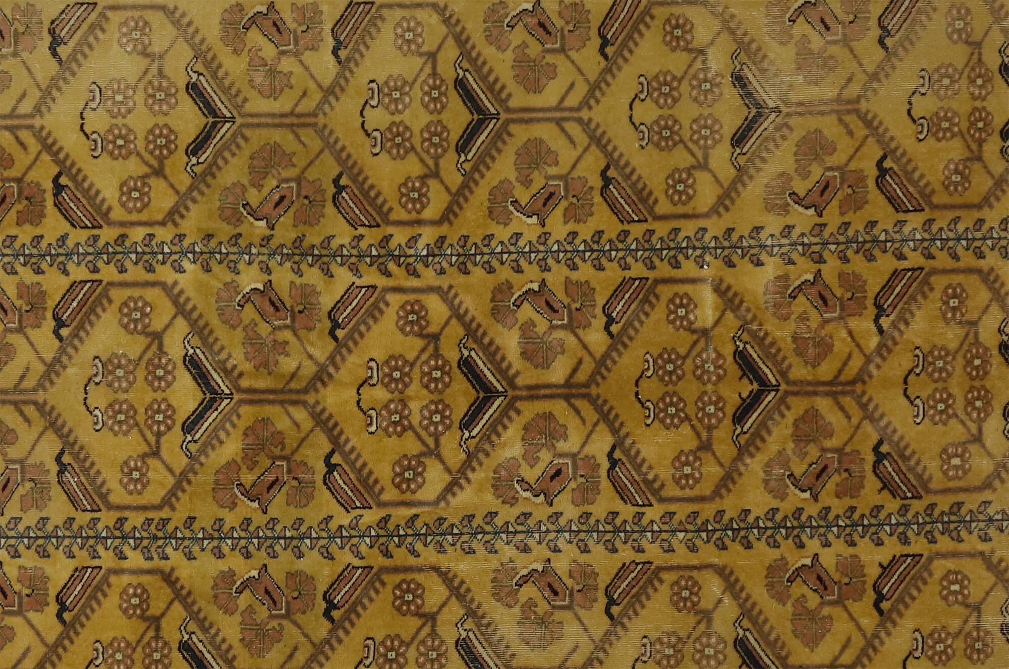 Large Vintage Oushak Rug Beige Brown 330 x 249 cm