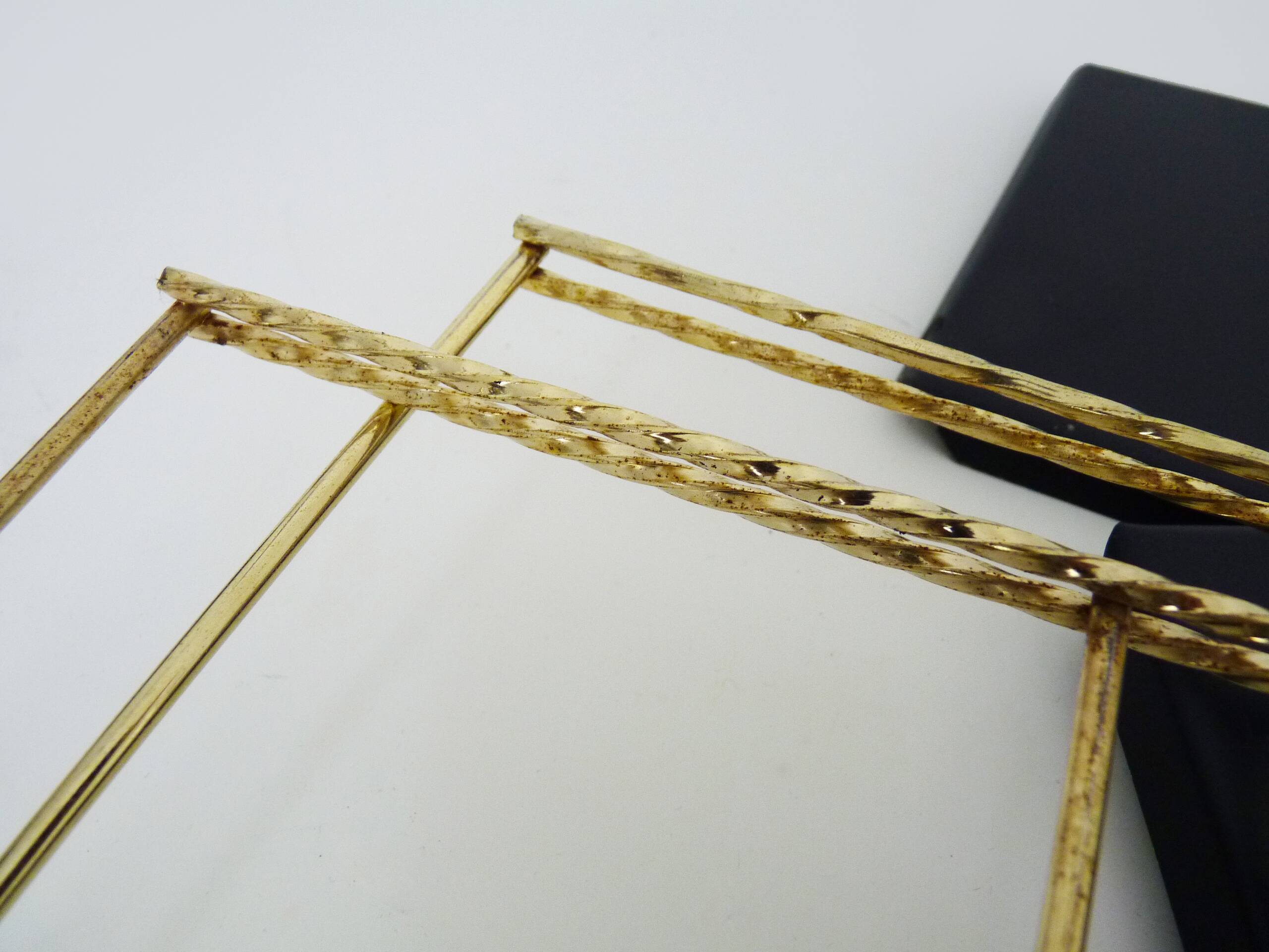 Vintage black and gold String design shelf. 60s