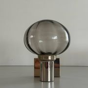 Set of 3 grey glass and chrome wall lights from the mid-century by N Leuchten, 1960s, Germany.