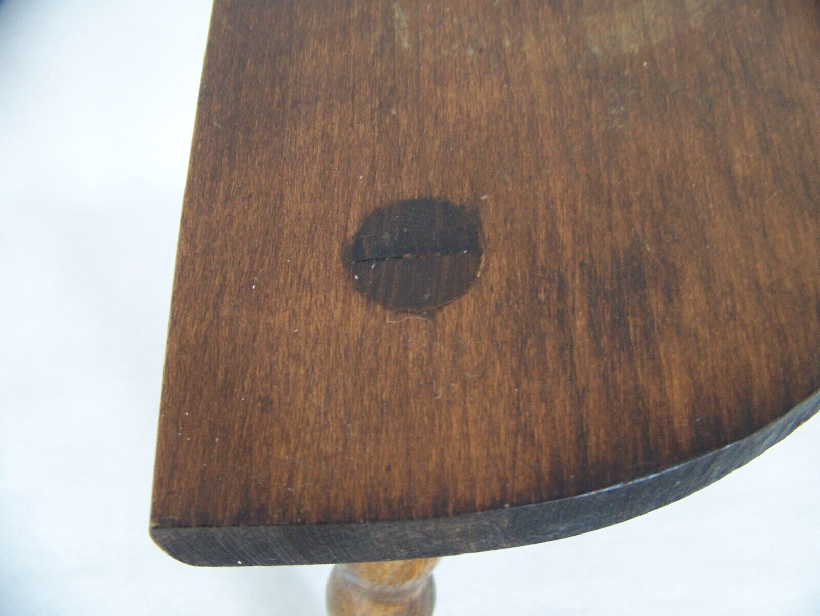 French vintage traditional handmade half moon milking stool with bobbin leg