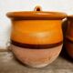 Duo of glazed terracotta pots