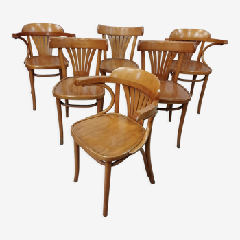 Set of 6 bistro chairs and armchairs