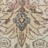 vintage madellion wool rug, Beige Brown Wool rug 6x10 large carpet