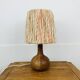 Wooden ball lamp with wool lampshade, 1960s