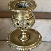 pair of openwork gilded brass candlesticks from the 19th century