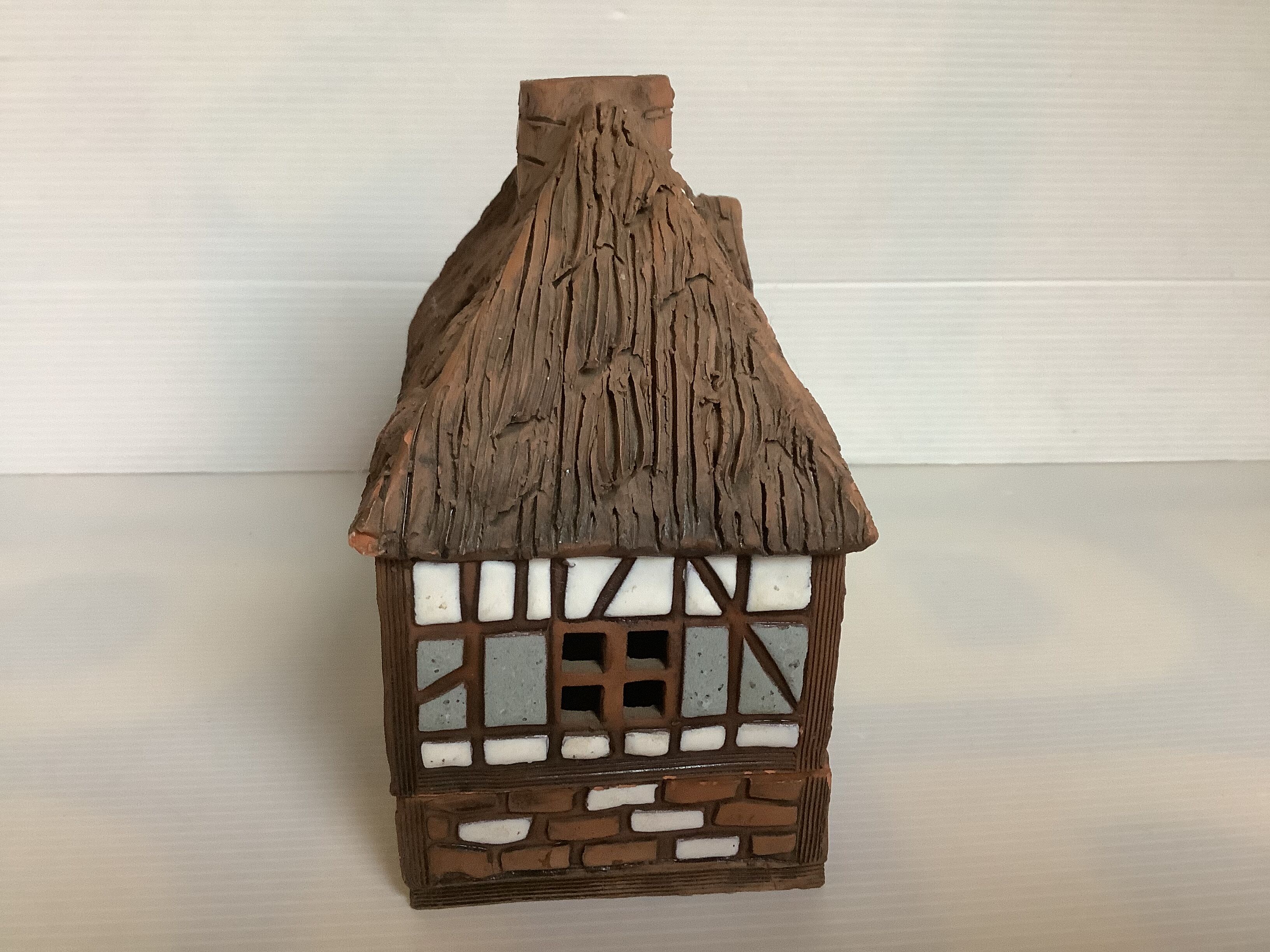 Homemade glazed terracotta candle box