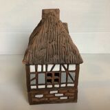 Homemade glazed terracotta candle box