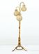 Rare mid century tripod floor lamp bamboo rattan 50s hawaii tiki era 3 shades