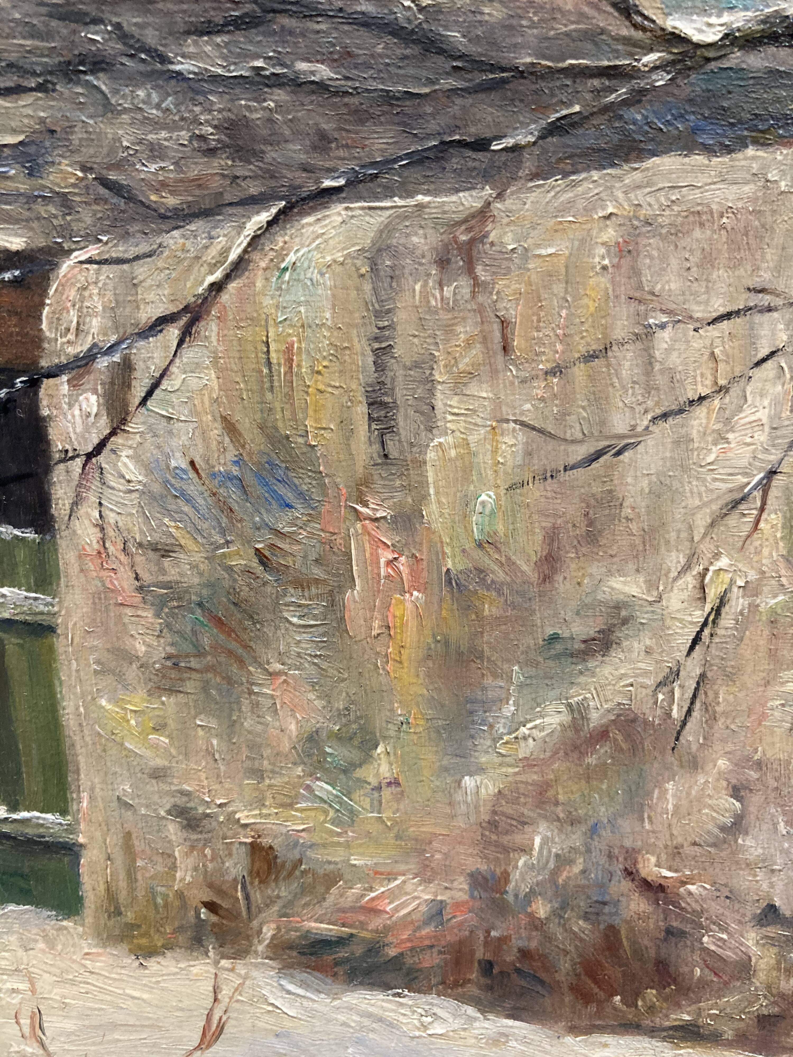 Peinture de paysage sous la neige