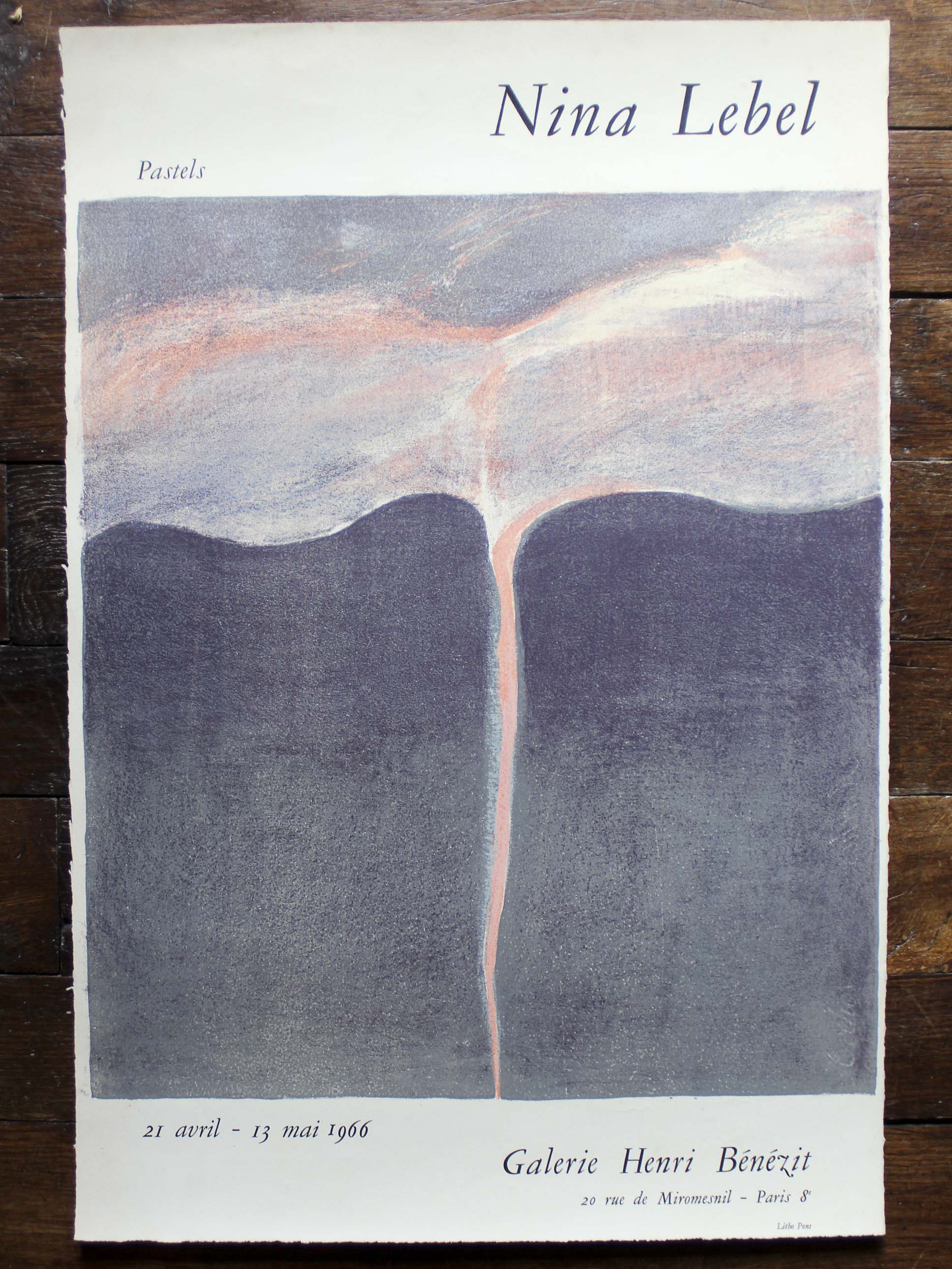 Affiche exposition Nina Lebel 1966