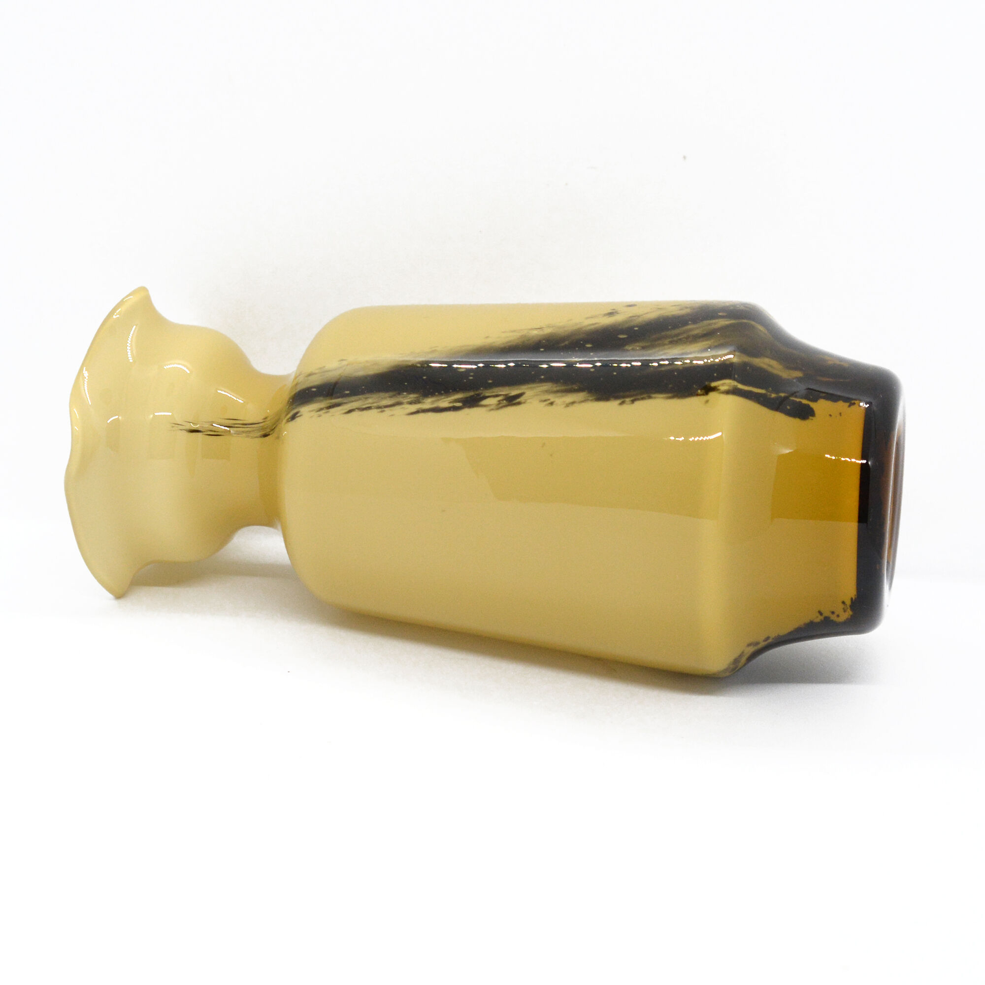 Glass vase V.B. opaline Florence, Italy of the 1970
