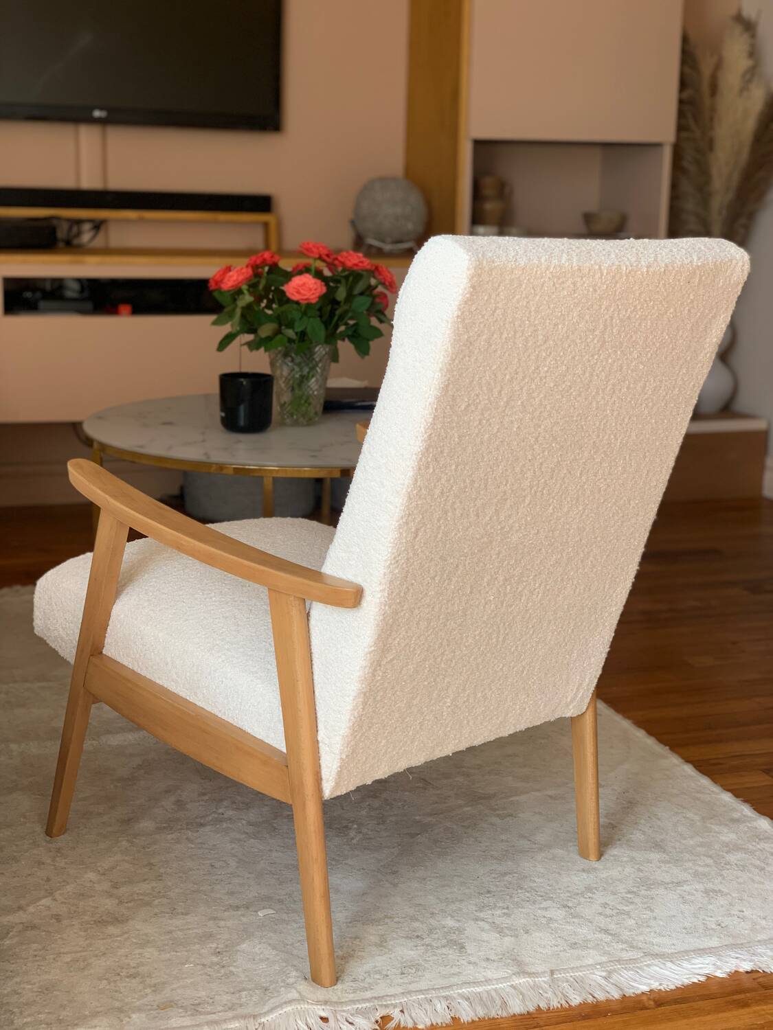 Vintage 70s boucle armchair