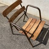 Fauteuil en bois et métal vintage