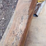 Oval table of grape harvesters from the Southwest in cherry wood