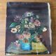 Tableau peinture originale bouquet de fleurs Lefranc vintage 1965