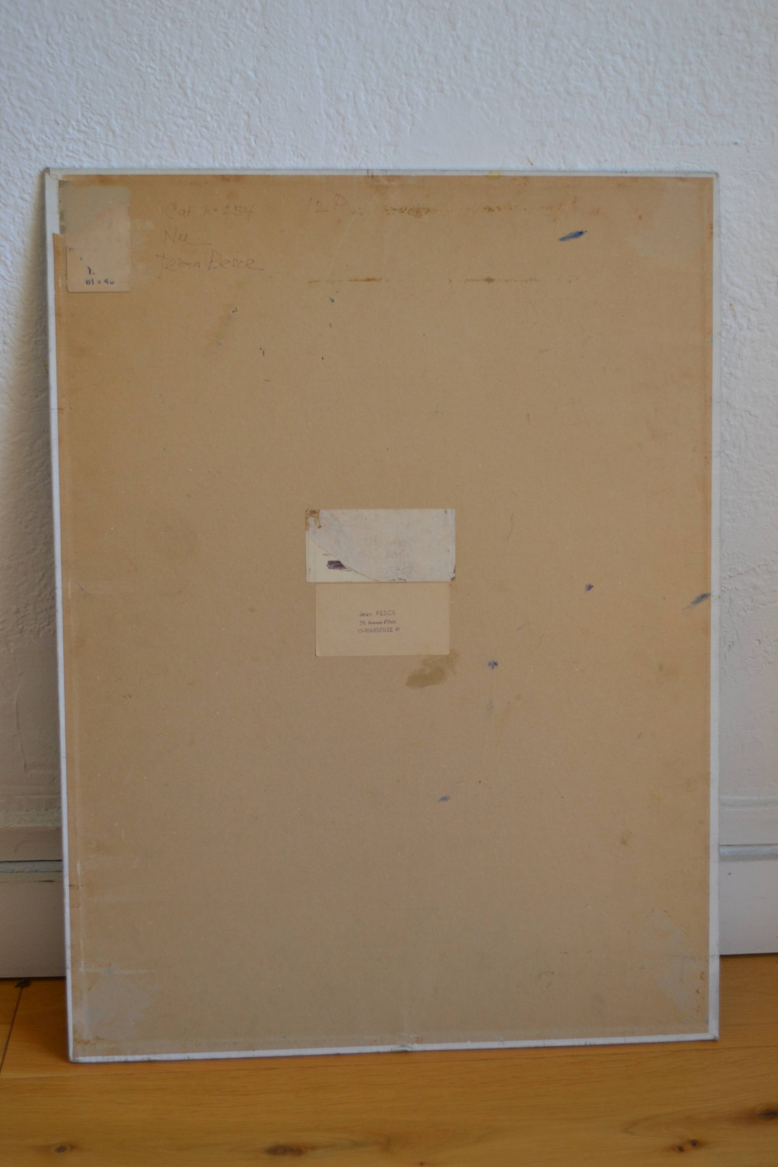 Jean Pesce (1926) painting "nude with bent leg" HSP