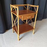 Vintage rattan bedside table