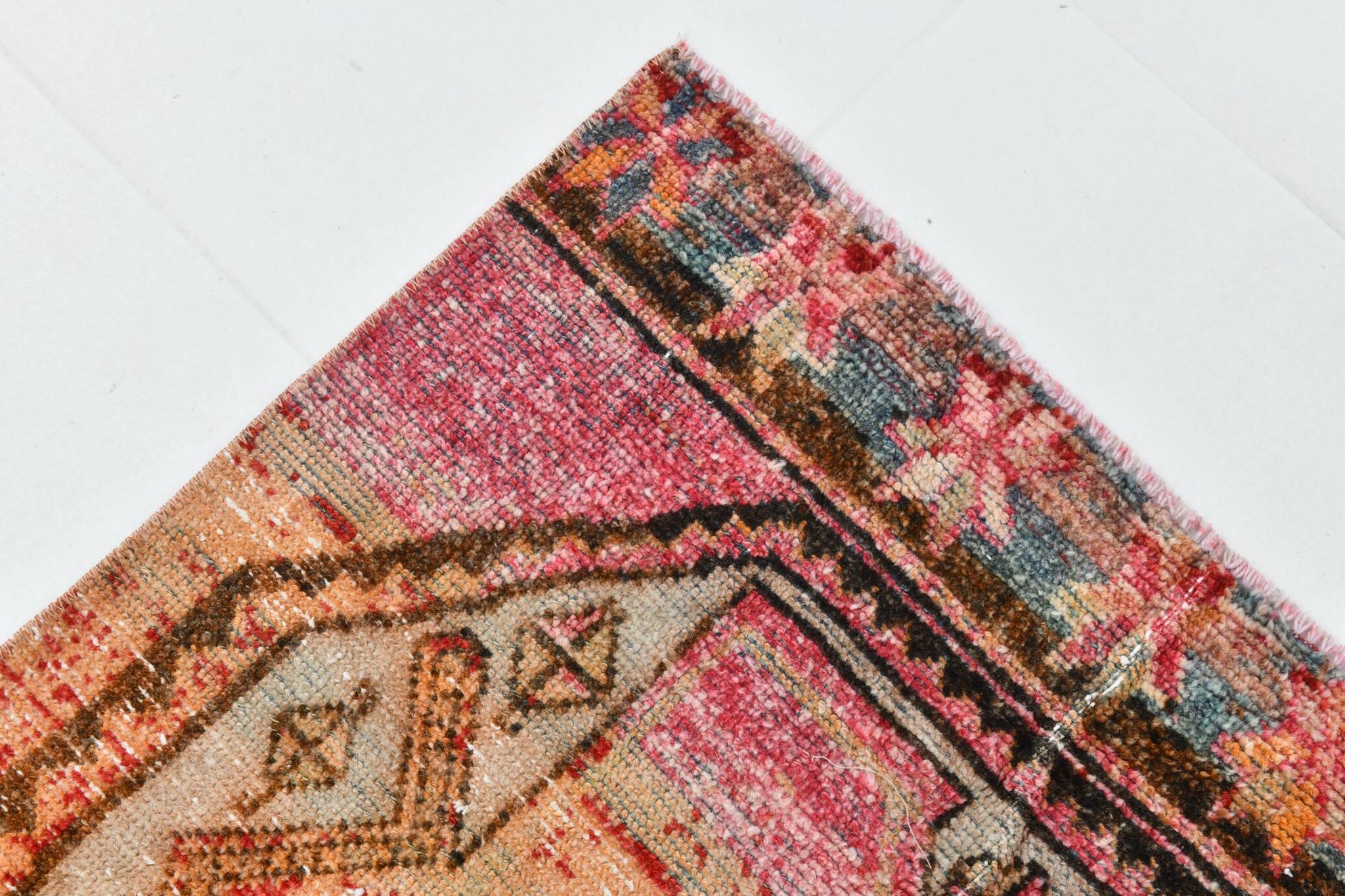 3x10 Peach Orange Handmade Wool Runner Rug, 81x293Cm