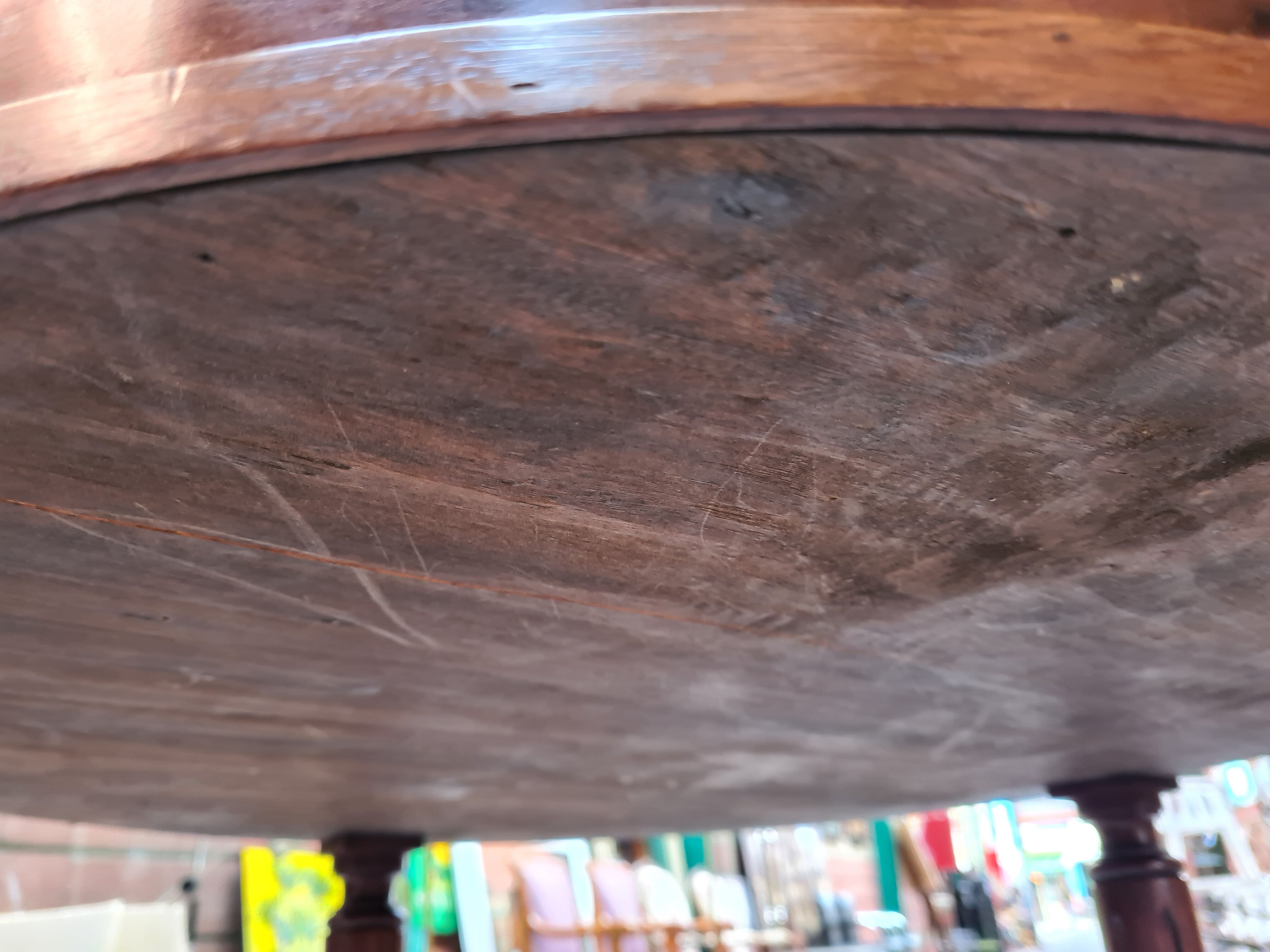 Mahogany hot water bottle table late XIX th