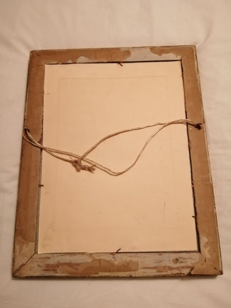 Wooden frame golden mirror