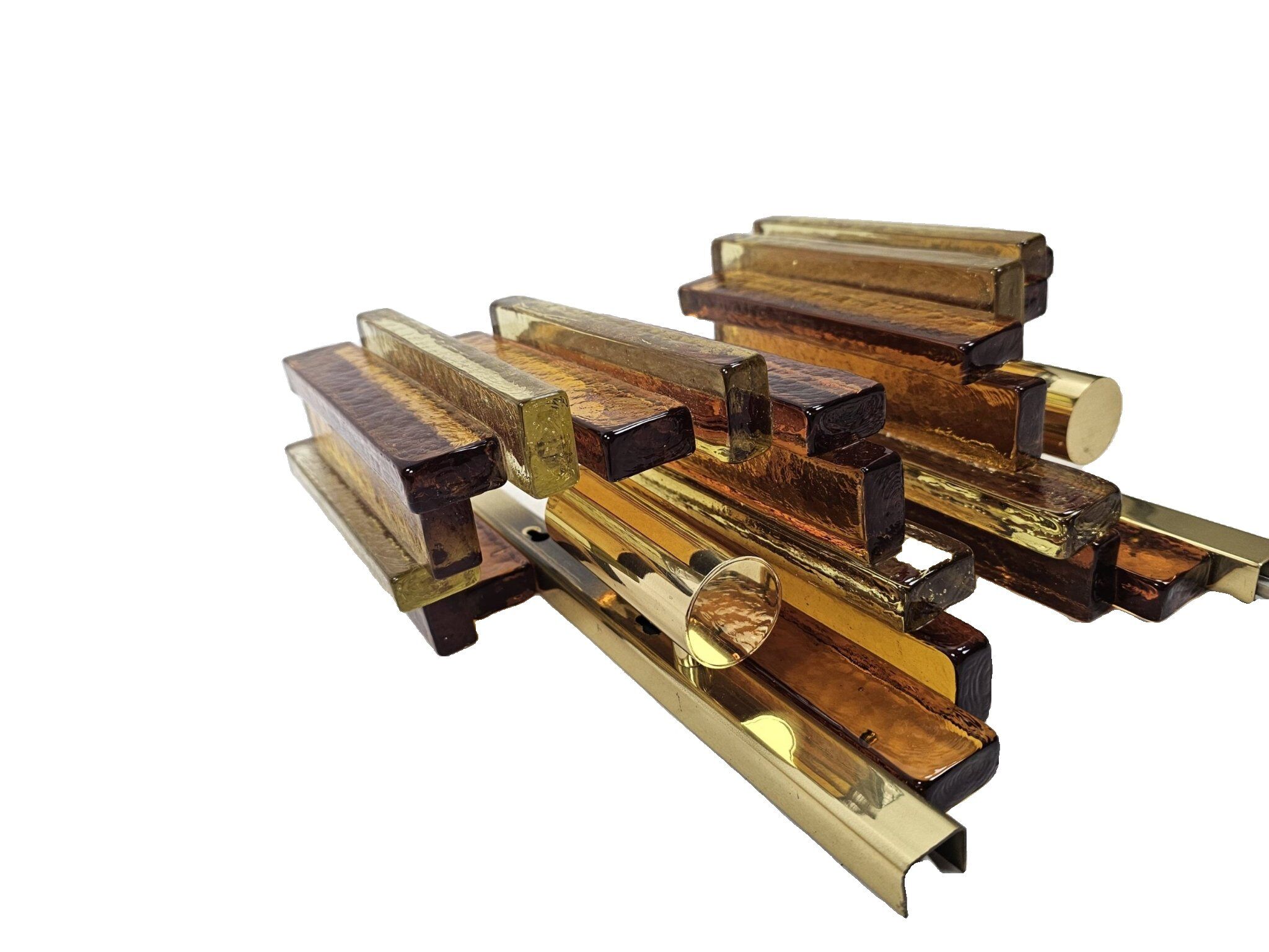 Ensemble de lampes murales en couleur ambre/marron par Svend Aage Holm Sorensen pour Hazel & Teudt.