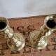 Pair of Louis Philippe brass candle holders