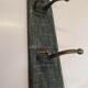 Coat rack in patinated wood and cast iron hooks