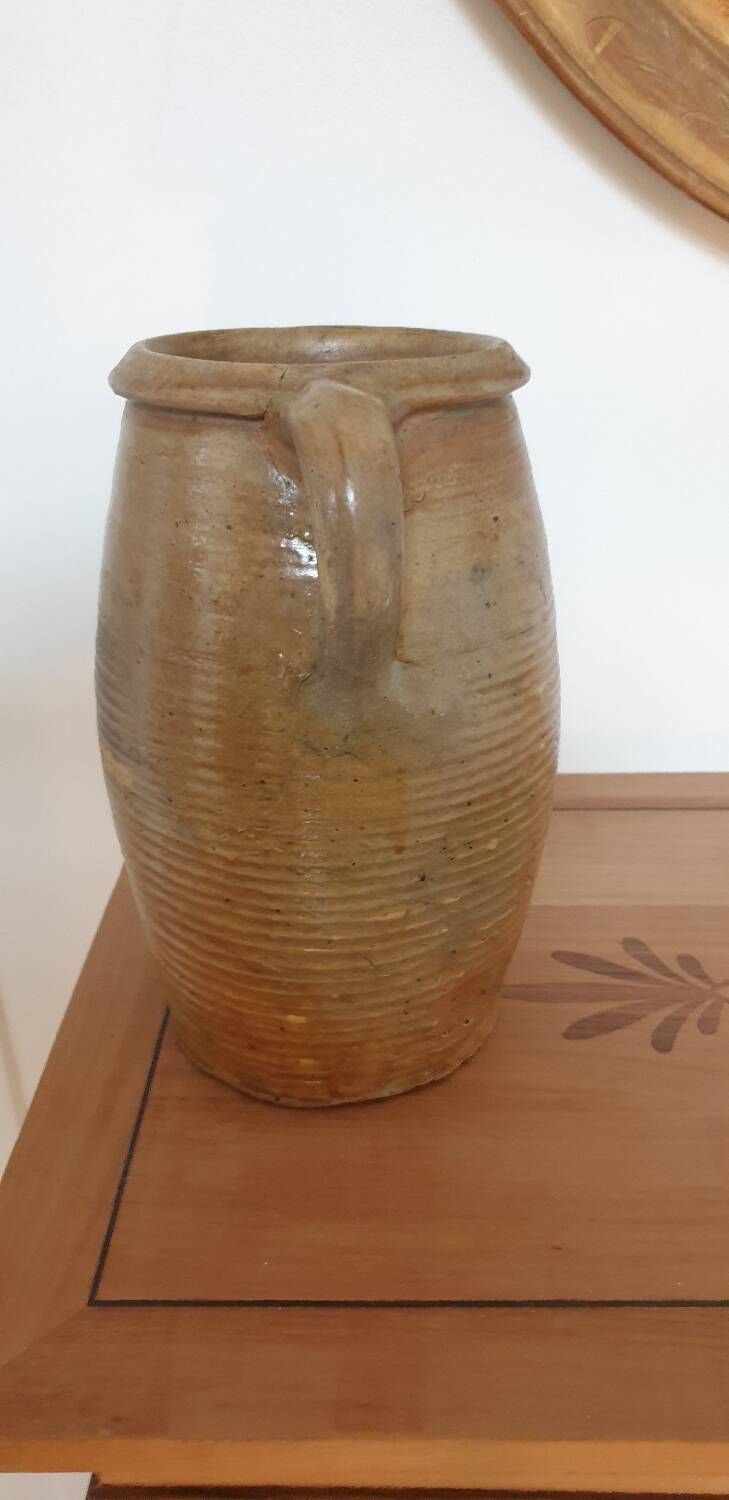 Old 25cm glazed stoneware pot