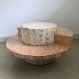 Black-pitched coffee table and faux marble tackle, Italy, 1970