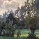 Vintage Original Landscape Oil Painting: Framed Countryside Cottage Art