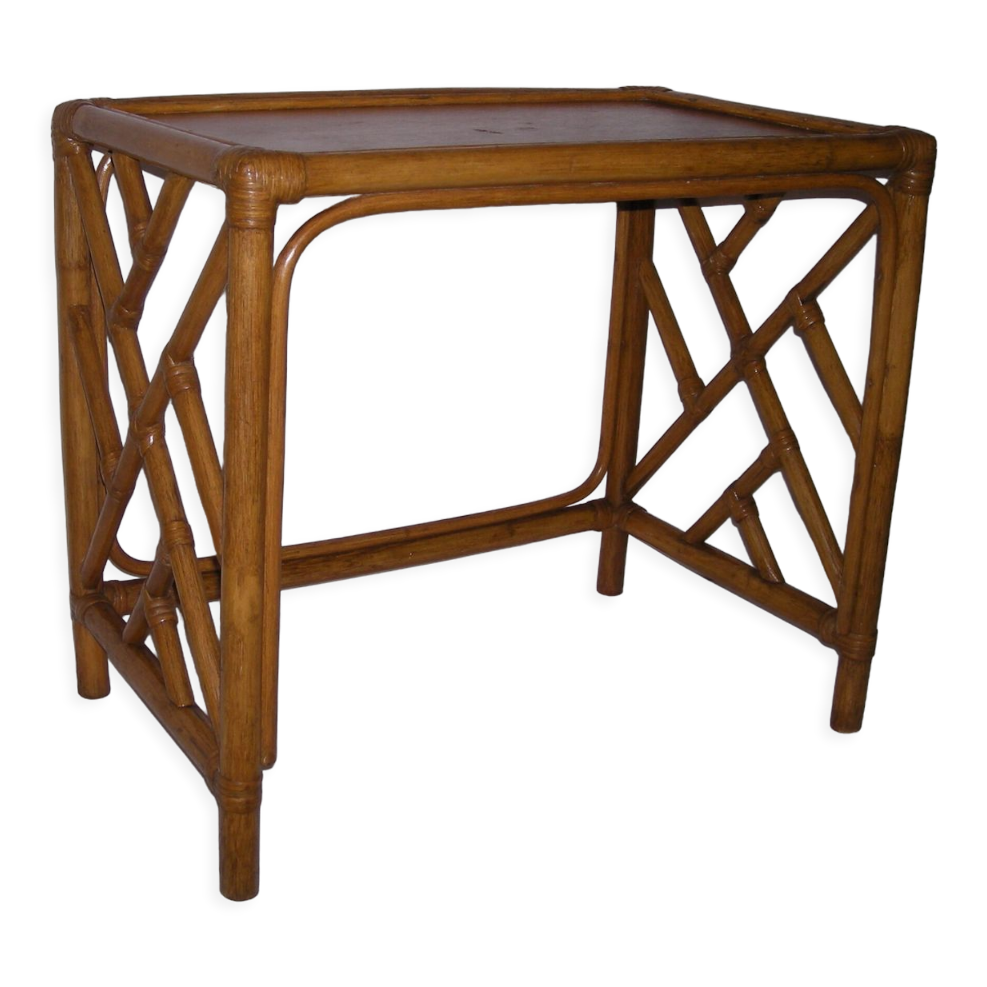 Rattan bamboo coffee table from the 50s